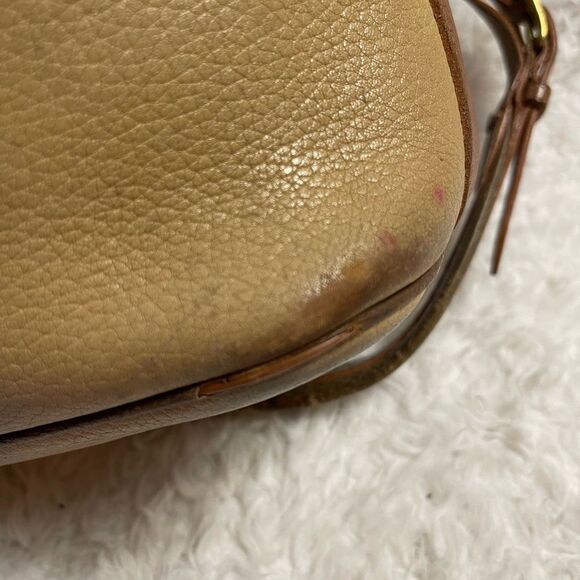 Dooney & Bourke leather khaki & brown Bucket bag Brass hardwares . - Picture 10 of 16